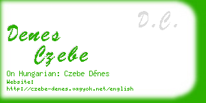 denes czebe business card