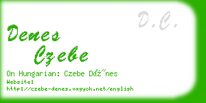 denes czebe business card